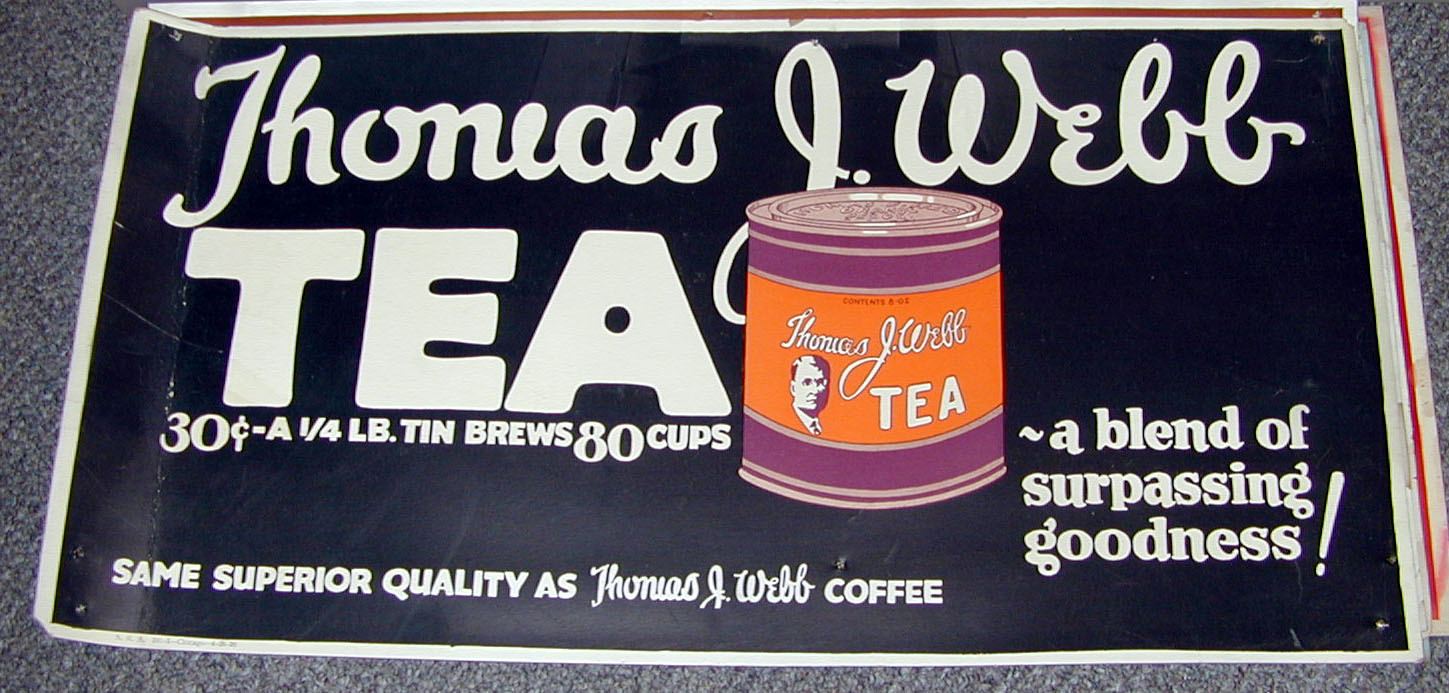 THOMAS J. WEBB TEA ... - c1925 original Trolley Card poster c1925 original Trolley Card poster