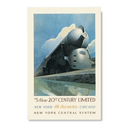 New 20th Century Limited Notecard Set