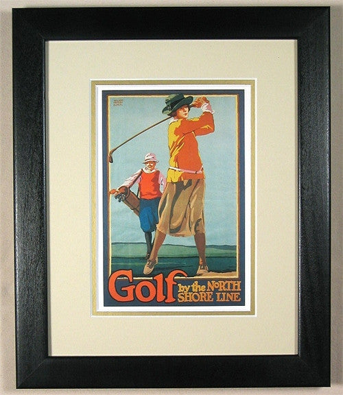 Golf On The North Shore - Matted And Framed