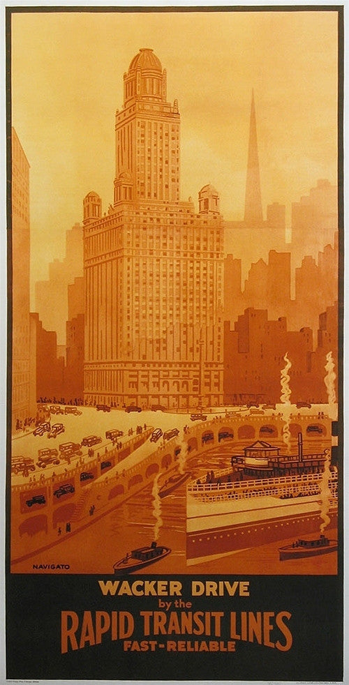 Rocco Navigato, Wacker Drive by the Rapid Transit Lines - Numbered Limited Edition