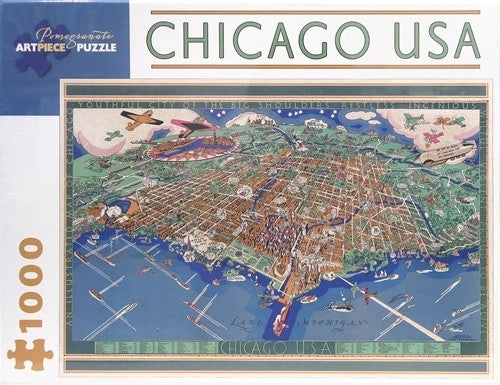 Chicago USA Map 1000-piece Jigsaw Puzzle
