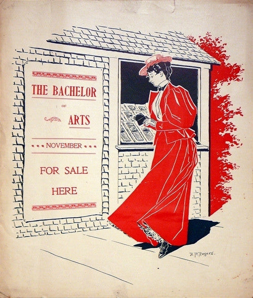 Original American Literary Poster, THE BACHELOR OF ARTS - NOVEMBER 1896