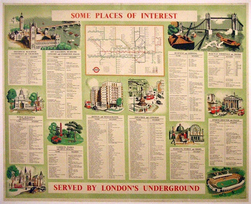 SOME PLACES OF INTEREST SERVED BY LONDON'S UNDERGROUND - CLODAGH SPARROW - 1923