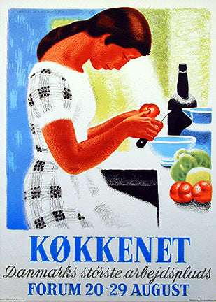 Kokkenet Danish kitchen poster original