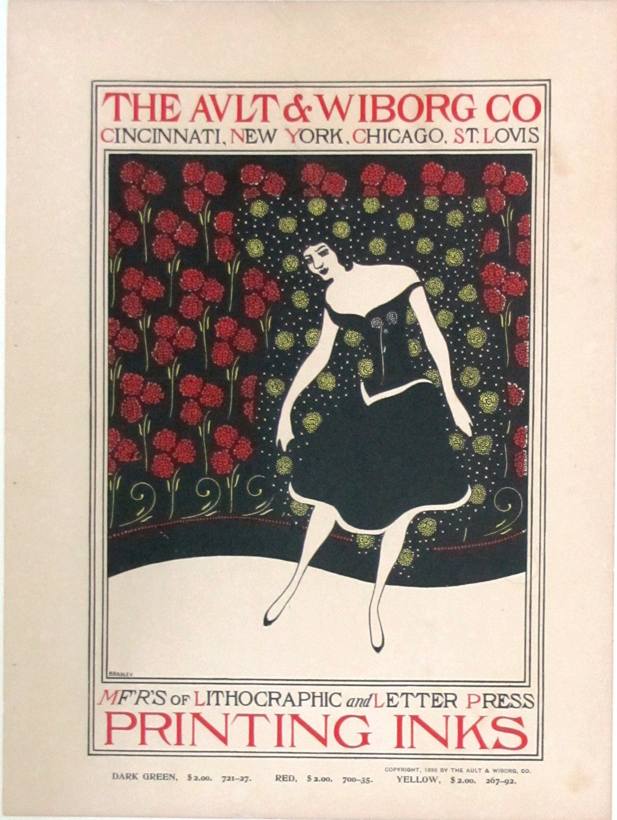 Bradley, Will, The Ault &amp; Wiborg, c. 1900 (Woman against floral background))