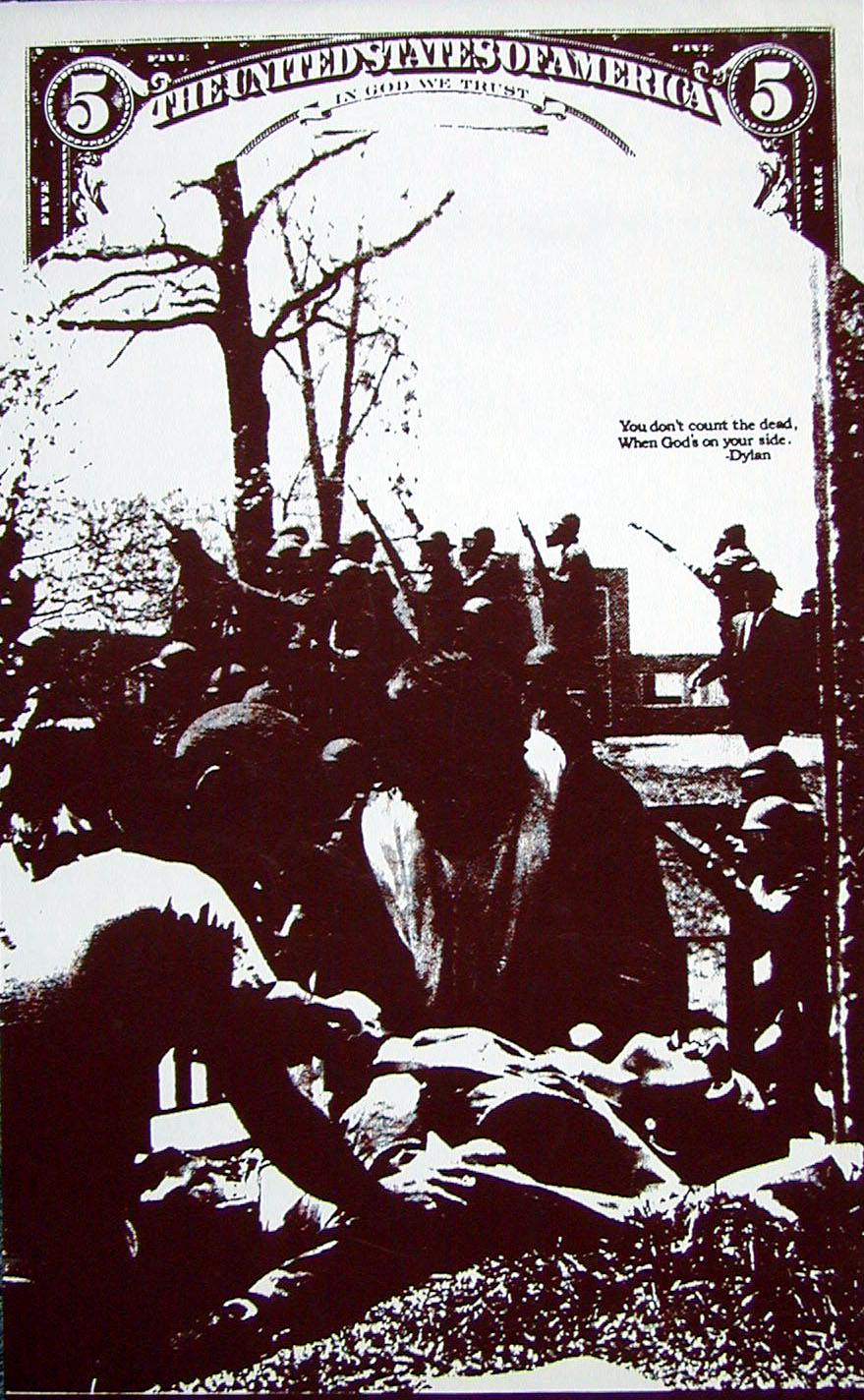 Anonymous - The United States Of America, You don't count the dead when God is on your side - Dylan (brown),1970