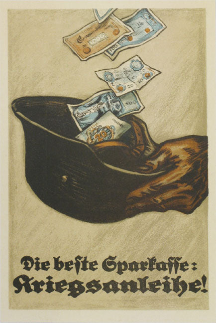 Original poster WWI German Kriegsanleihe Sparkasse (war bonds savings) - (Das Plakat facsimile)