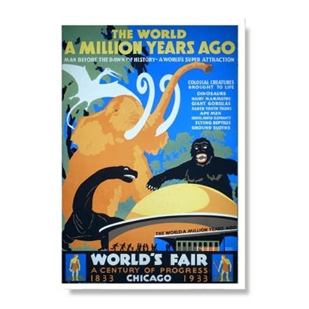 Chicago World's Fair - World A Million Years Ago Magnet