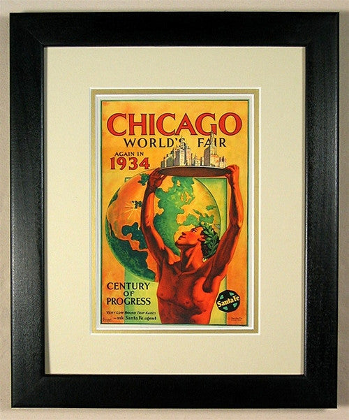 Chicago World's Fair Santa Fe - Matted And Framed