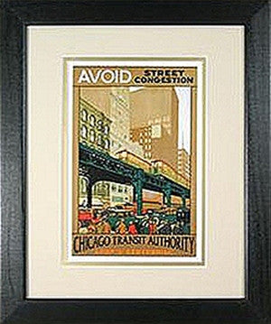 Chicago Transit Authority / Avoid Street Congestion - Matted And Framed