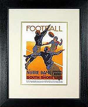 Football Notre Dame - Matted And Framed
