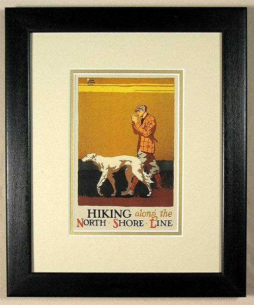 Hiking Along The North Shore Line - Matted And Framed