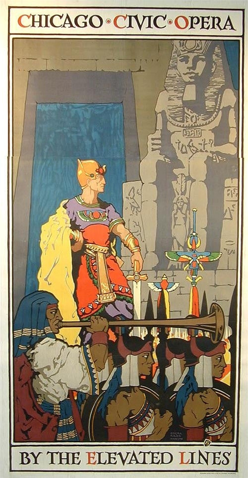 Oscar Rabe Hanson, Chicago Civic Opera, by the Elevated Lines (Aida) - Numbered Limited Edition
