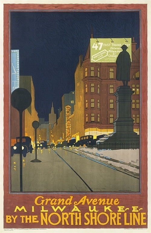 Arthur A. Johnson, Grand Avenue Milwaukee by the North Shore Line - Numbered Limited Edition