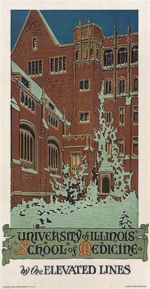 Oscar Rabe Hanson, University of Illinois Medical School, by the Elevated Lines (Small Format)  - Numbered Limited Edition