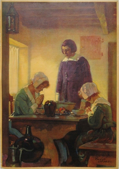 Lyford, Holiday Display Poster (No Type) Pilgrims in Prayer, c. 1925