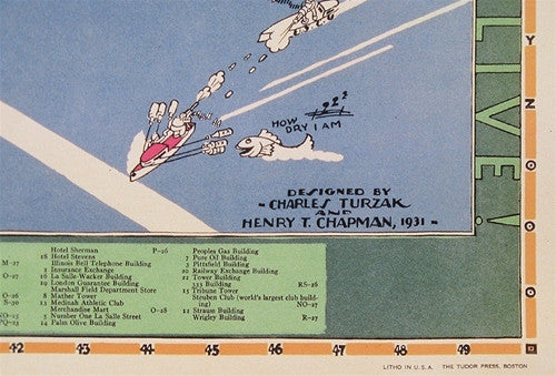 Turzak &amp; Chapman, Chicago USA Map of the City,1931 - Repro Numbered Limited Edition