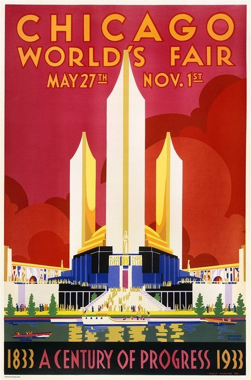 Weimer Pursell, Chicago World's Fair,  A Century of Progress - Government Building - Numbered Limited Edition
