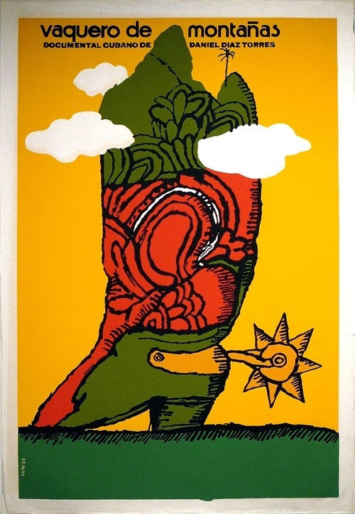 Bachs, Vaquero de Montanas [Cowboy of the Mountains], 1983 original Cuba poster