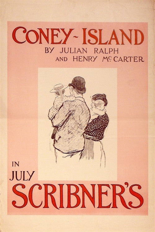 Original American Literary Poster, McCarter, Henry, Scribner's in July - Coney Island, c.1896