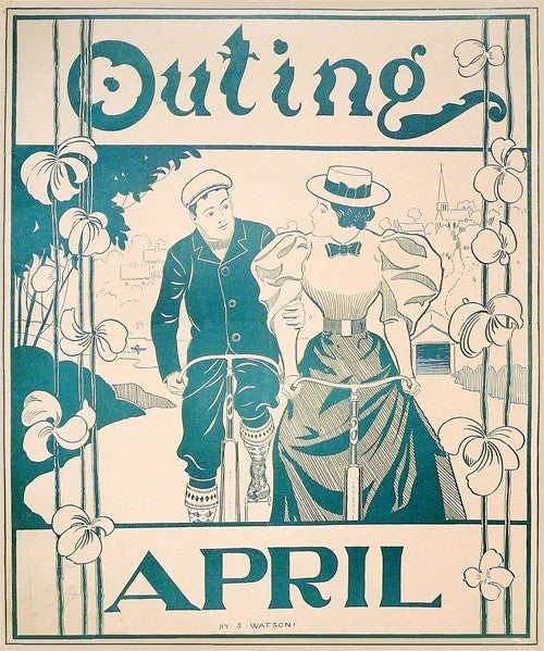 Original American Literary Poster, Watson, Outing - April, c. 1896