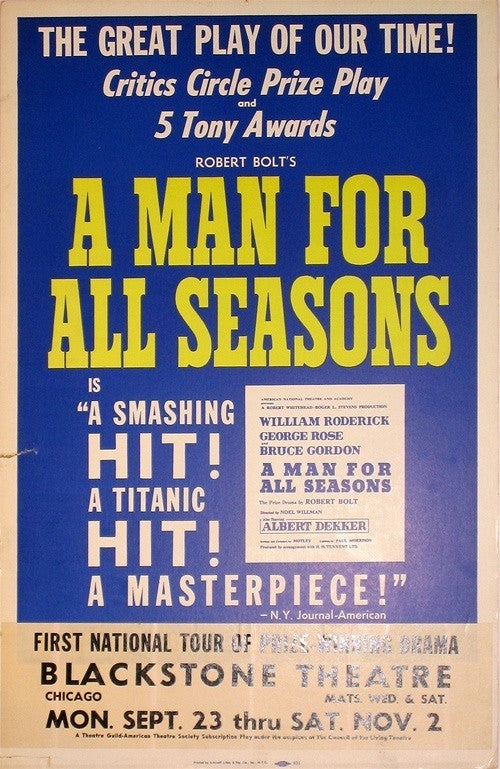 A Man for All Seasons at the Blackstone Theatre, c. 1960