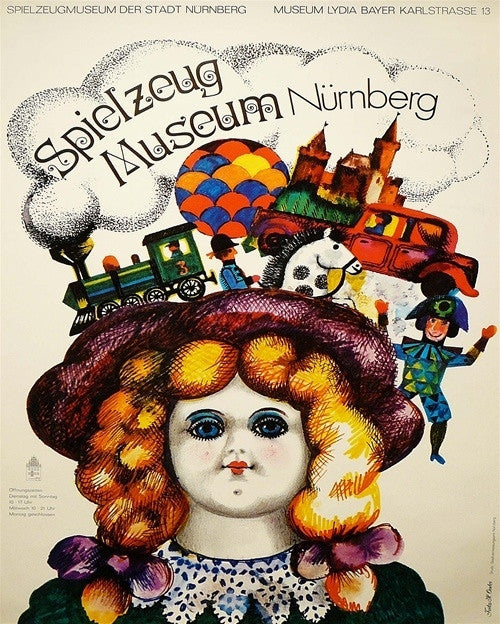 Anonymous, Spielzeug Museum Nurnberg - doll in hat, c. 1985