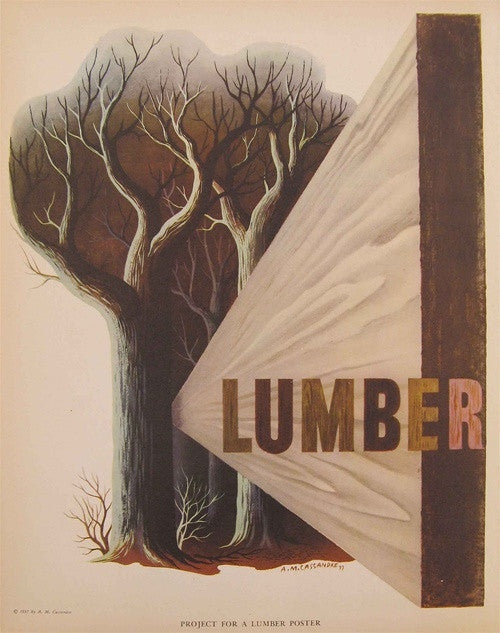 A.M. Cassandre - Say it with Teleflowers &amp; Lumber (Two Sided Print), 1938