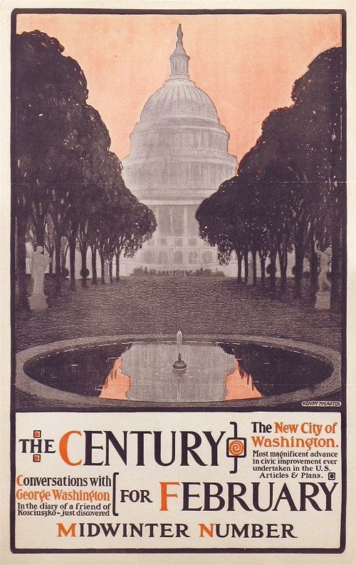 Original American Literary Poster, McCarter, Henry, The Century For February - Midwinter Number, ca.1896