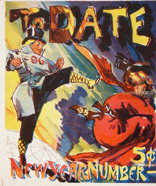 Original American Literary Poster, Barnes, To Date - New Year&#39;s Eve Number, 1895