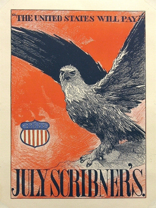 Original American Literary Poster, Reevs, Scribner's July, 1895