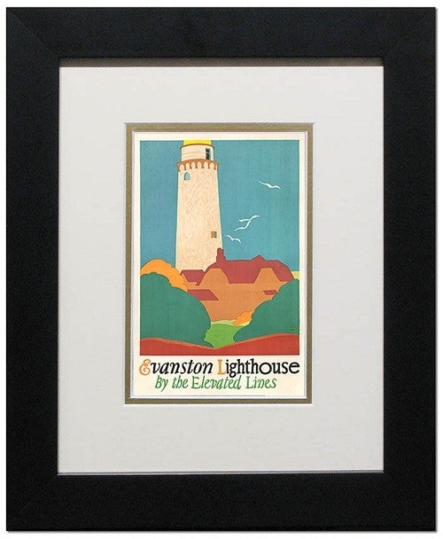 Evanston Lighthouse - Matted And Framed