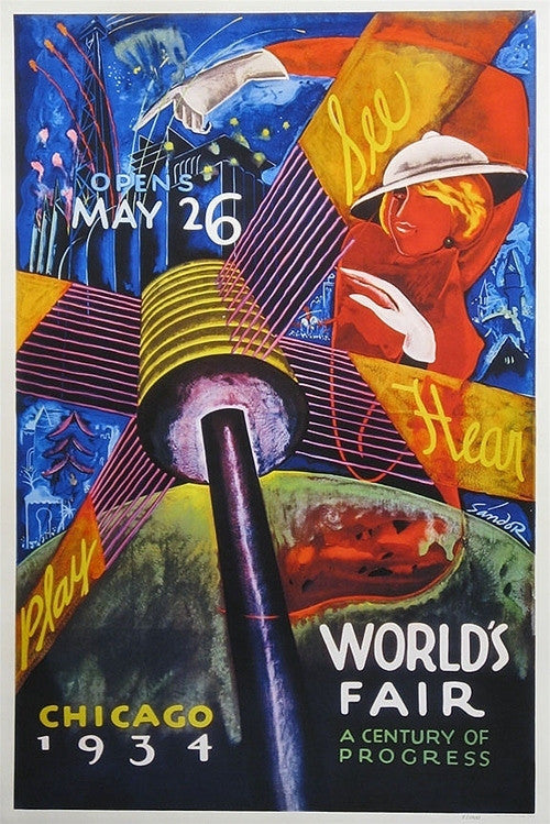 Sandor, Chicago World&#39;s Fair, See, Hear, Play 1934 - Numbered Limited Edition