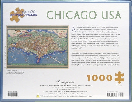 Chicago USA Map 1000-piece Jigsaw Puzzle