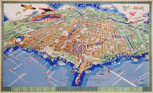 Chicago USA Map 1000-piece Jigsaw Puzzle
