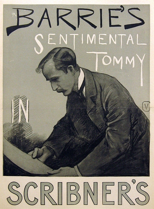 Original American Literary Poster, Barrie's Sentimental Tommy in Scribner's, 1896