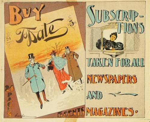 Original American Literary Poster, TO DATE - BUY...FEBRUARY 1896