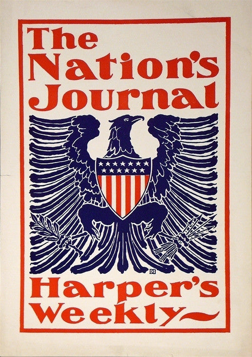 Original American Literary Poster, HARPER'S WEEKLY - THE NATION'S JOURNAL, 1896